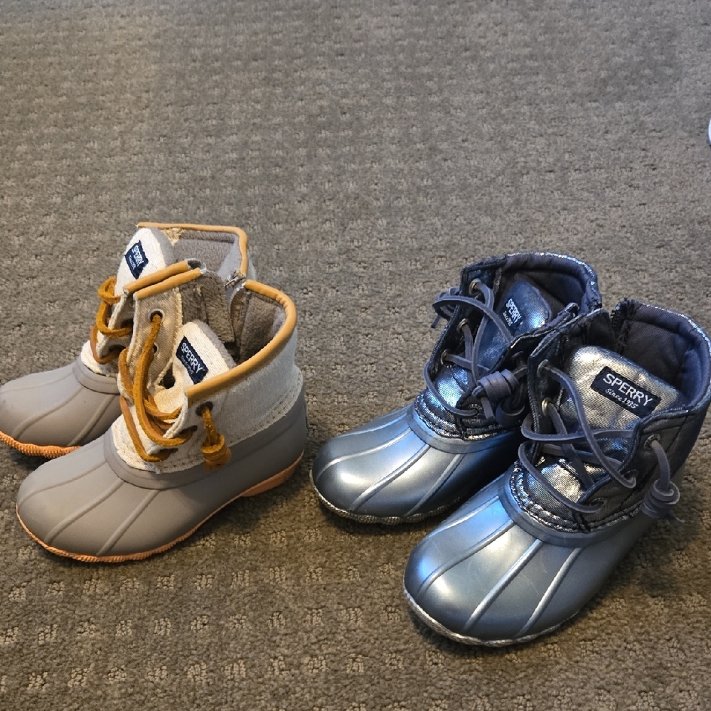 Sperry Kids' Gray and Metallic Blue Boots